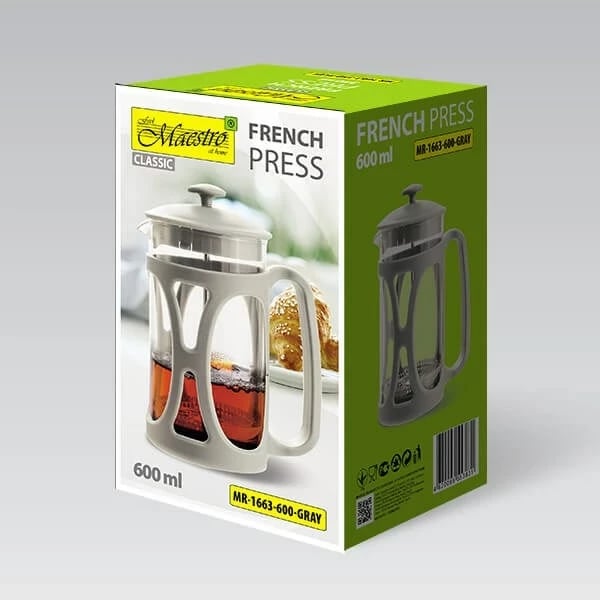 French press Maestro MR-1663, 600 ml, Gri