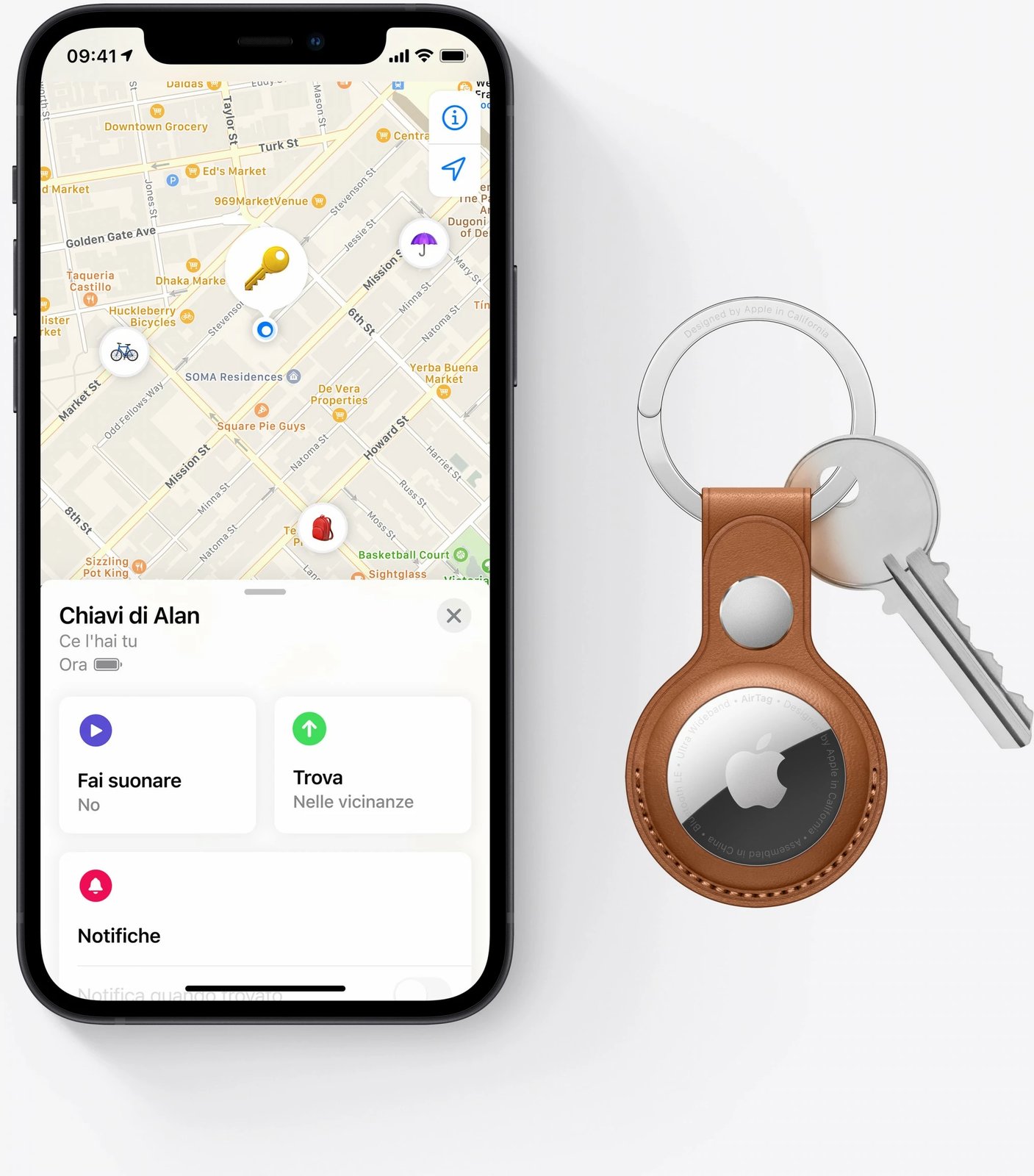 Gjetës Apple AirTag (1 Pack), Silver, White