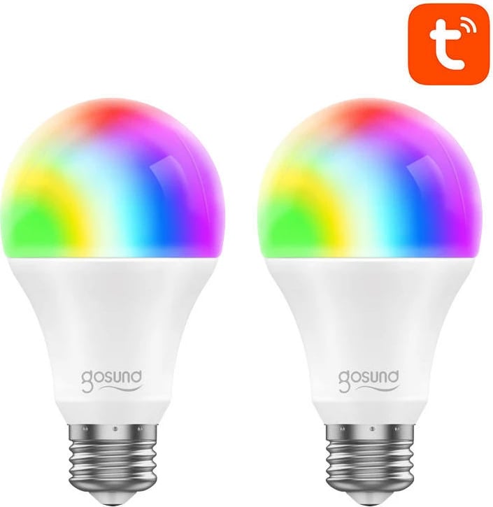 Llambë e mençur LED Gosund WB4, E27, 800 lumen, RGB, Wi-Fi, 2 copë