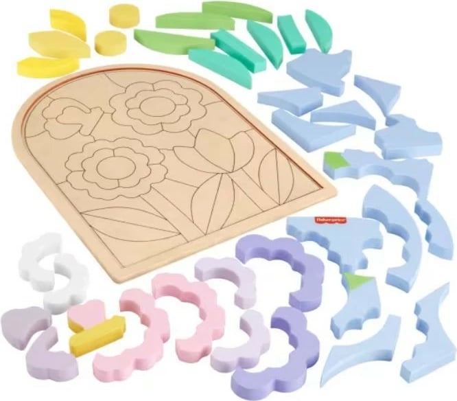 Puzzle druri për fëmijë Fisher Price HXT97, 37 pjesë, motive lule