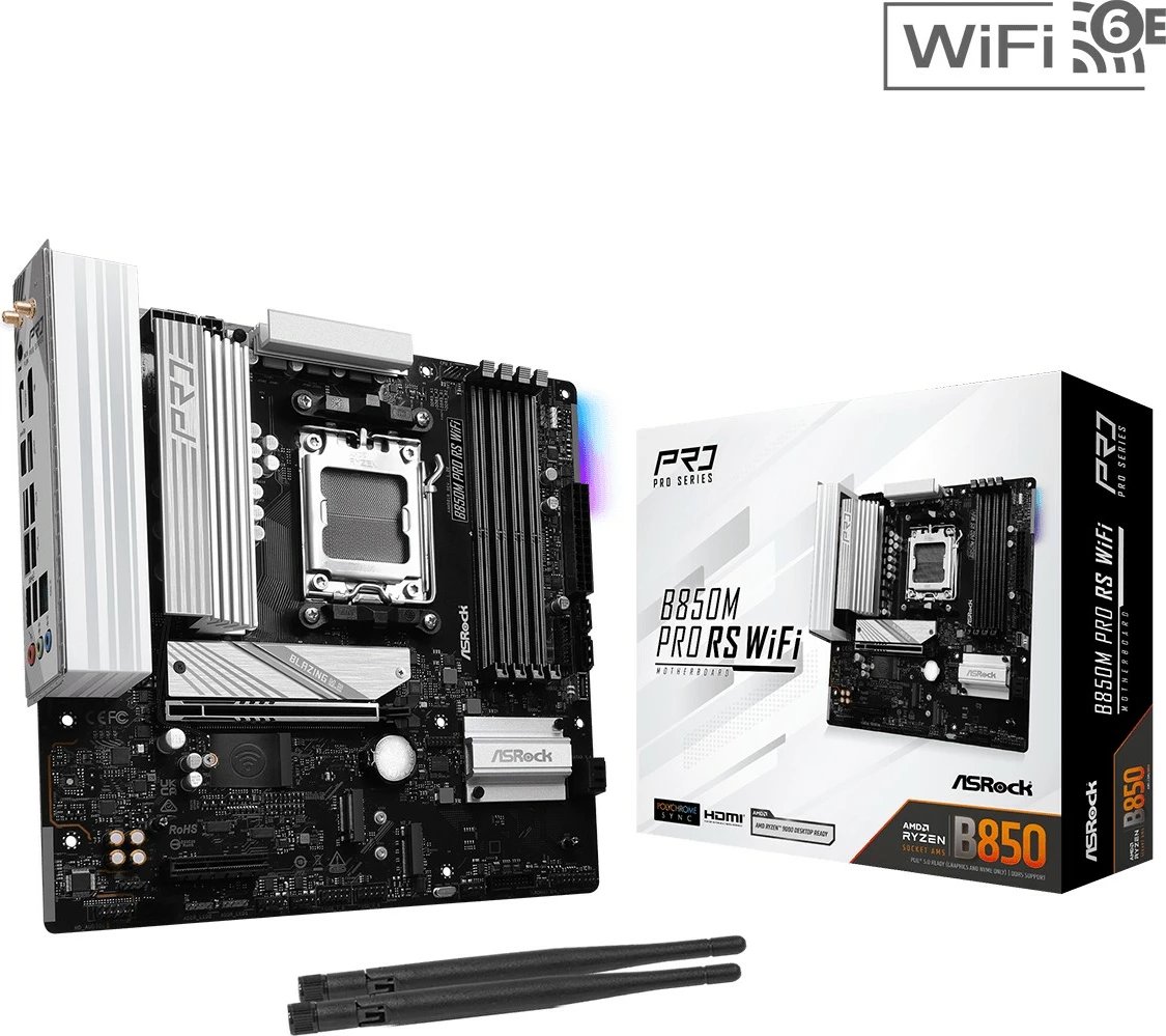Pllakë amë ASRock B850M PRO RS WIFI, Socket AM5, 4x DDR5, micro ATX