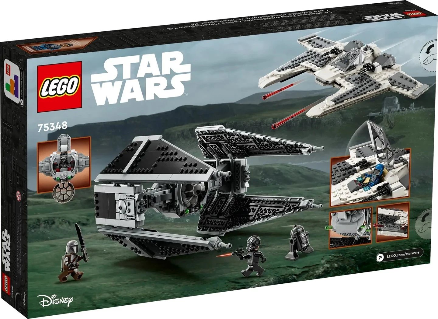 Set LEGO Star Wars 75348 Mandalorian Fang Fighter vs TIE Interceptor