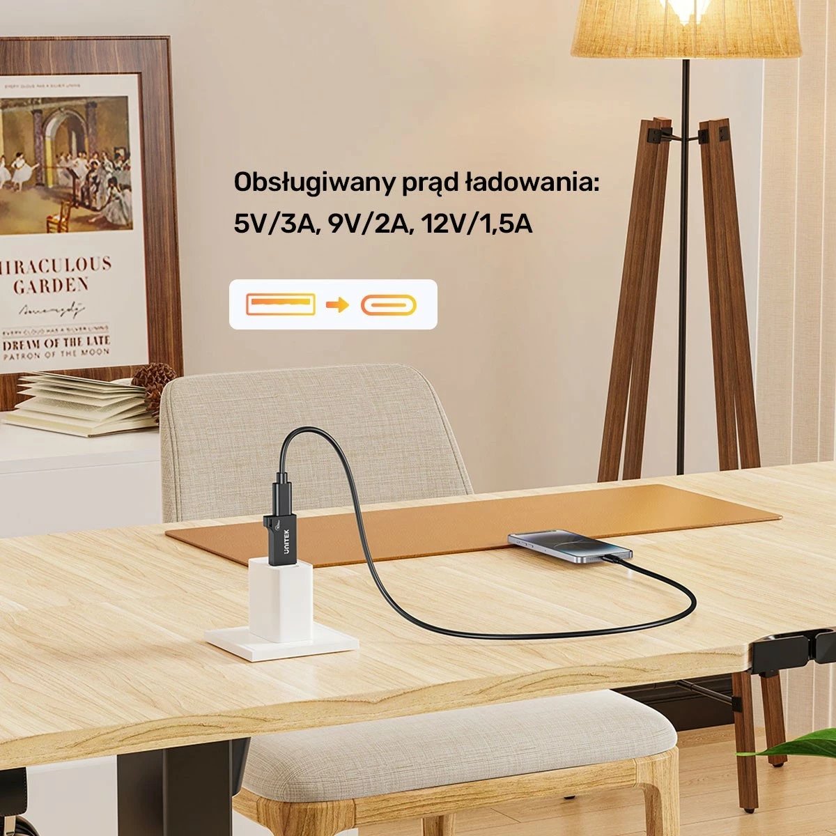 Adapter Unitek USB-A në USB-C 10Gbps, i zi