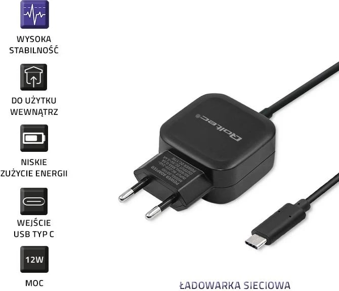 Karikues Qoltec 50190, 17W, USB + USB Type-C, i zi
