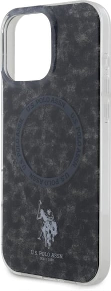 Mbështjellës U.S. Polo Assn. IML Ring MagSafe për iPhone 16 Pro Max, Zi