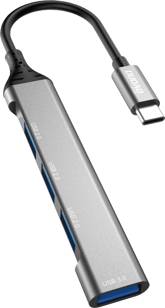 HUB Dudao A16T, 4x USB-A (3x USB2.0, 1x USB3.0), USB-C, 6.3cm, zi