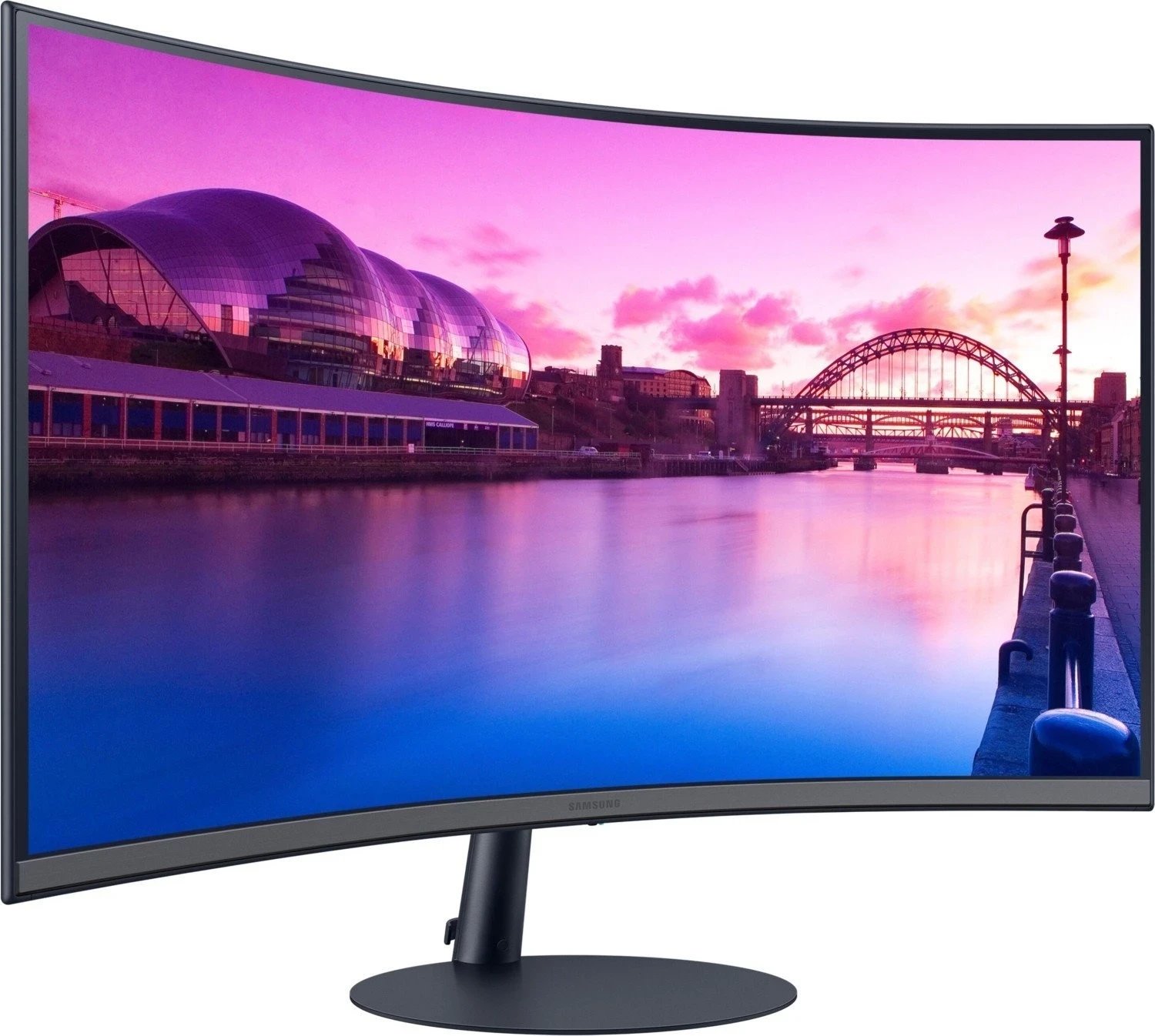 Monitor Samsung S32C390EAU, 32", VA, Full HD, 75 Hz, me DisplayPort dhe HDMI, i zi