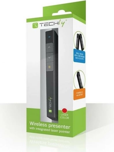 Prezantues wireless Techly 103472 me pointer lazer, i zi