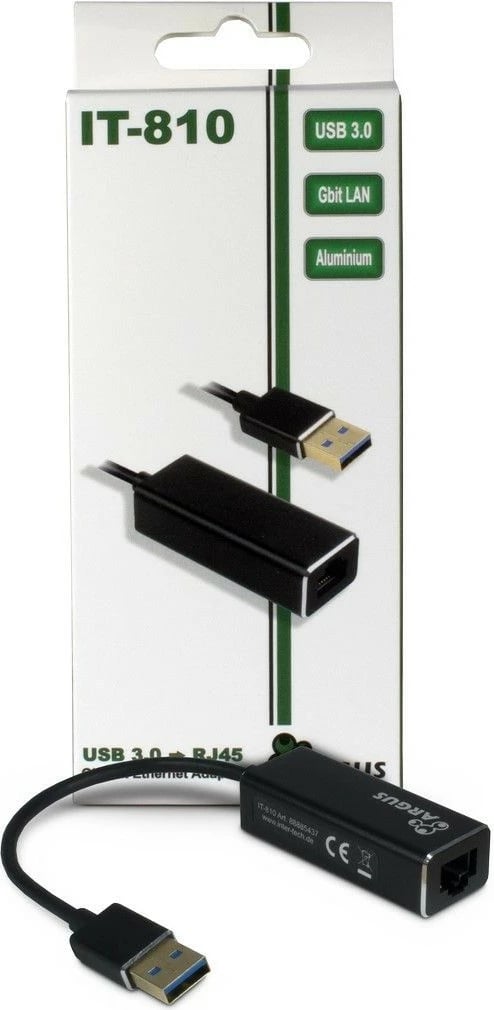Inter-Tech ARGUS IT-810, Realtek RTL8153, 240 mm, 25 mm, 17 mm, e zezë
