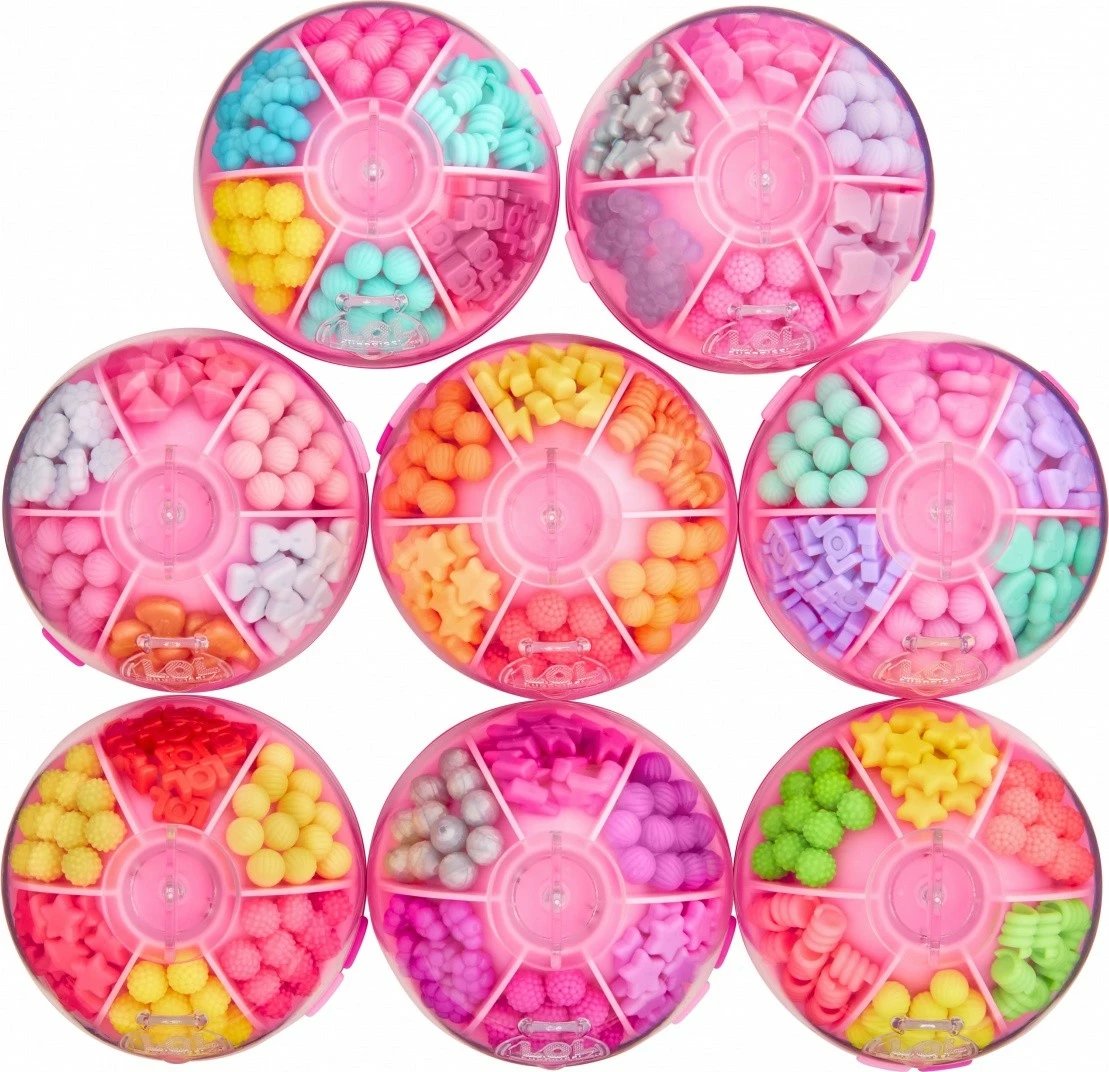 Set lodrash L.O.L. Surprise Hair Beads Tots, 12 copë, shumëngjyrëshe