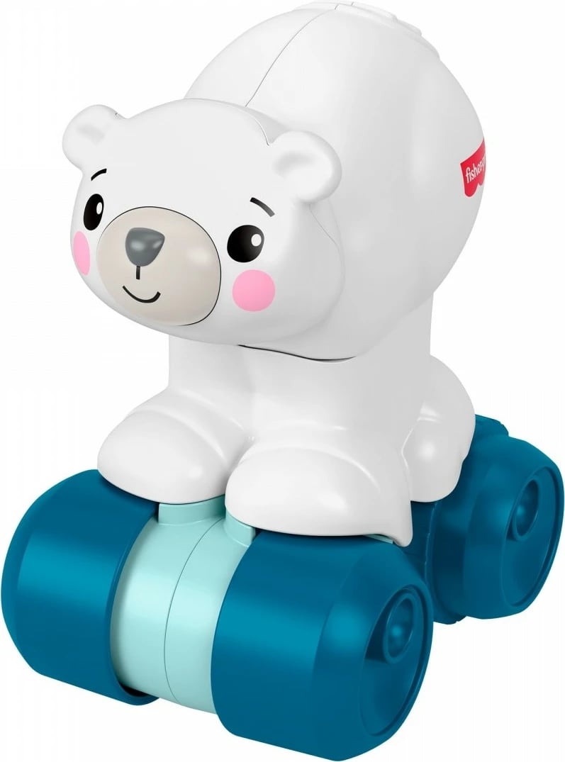 Lodër arush polar Fisher Price JDL63 për mësim zvarritjeje, plastikë, bardhë/jeshile/blu deti