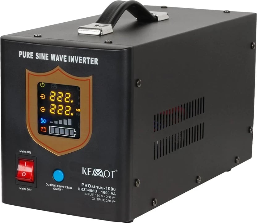 UPS KEMOT PROsinus-1000, 12V 230V 1000VA/700W, Ngjyrë e zezë