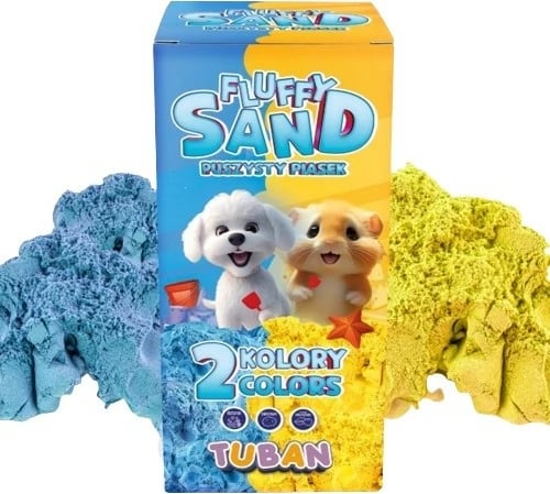 Set rërë kinetike TUBAN Fluffy Sand, TU3790, 2 ngjyra, Blu dhe e verdhë