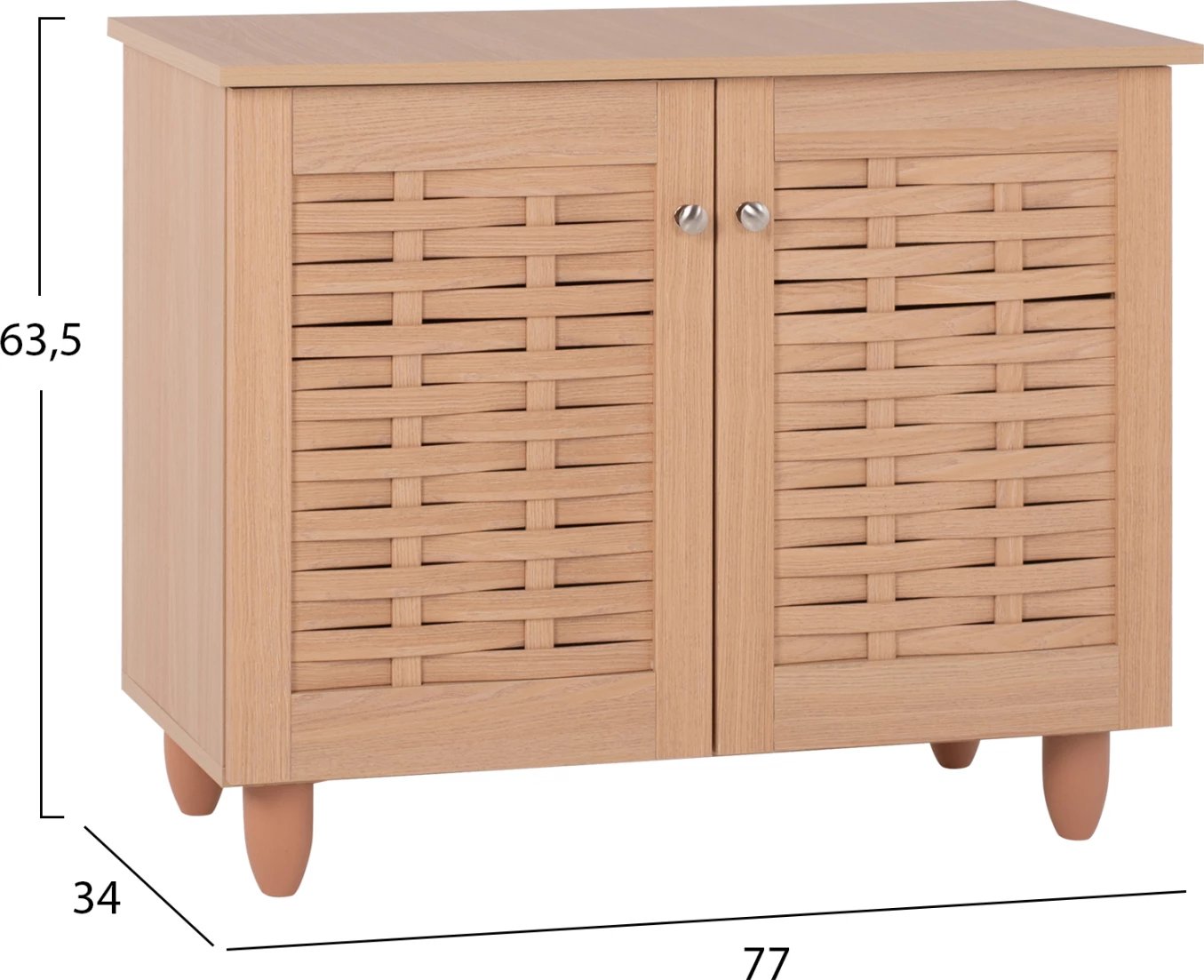 Raft këpucësh-kabinet CASSIOPE FH2208.09 melaminë ngjyrë druri natyral 77Χ34Χ63.5Hcm