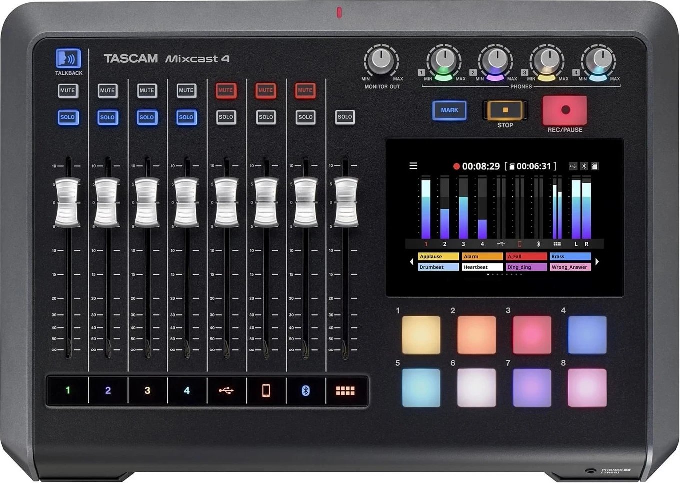 Mikser për regjistrim podcast Tascam Mixcast 4, i zi