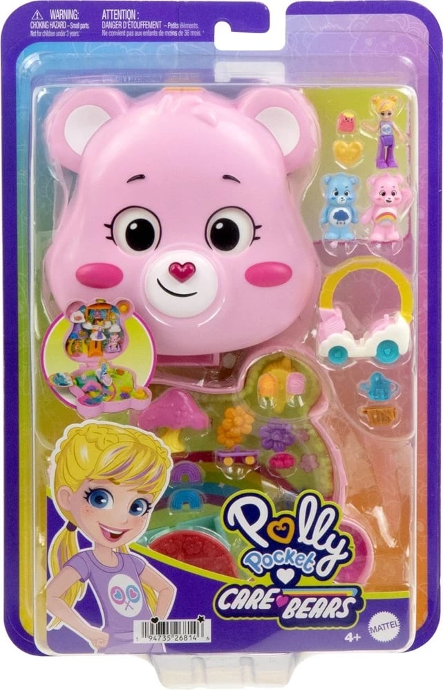 Set lodrash Polly Pocket Care Bears Compact, MATTEL, Shumëngjyrësh