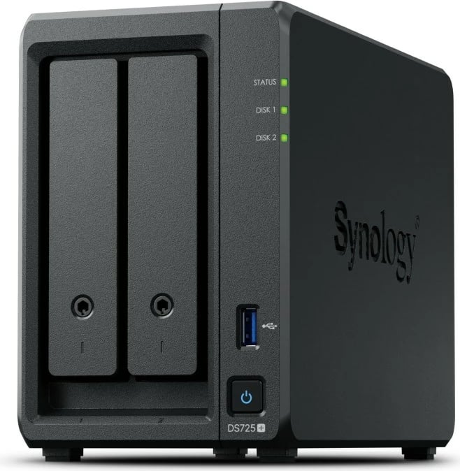 Kasë NAS Synology DiskStation DS725+, Ryzen Embedded R1600, 4 GB DDR4, 0 TB, E zezë