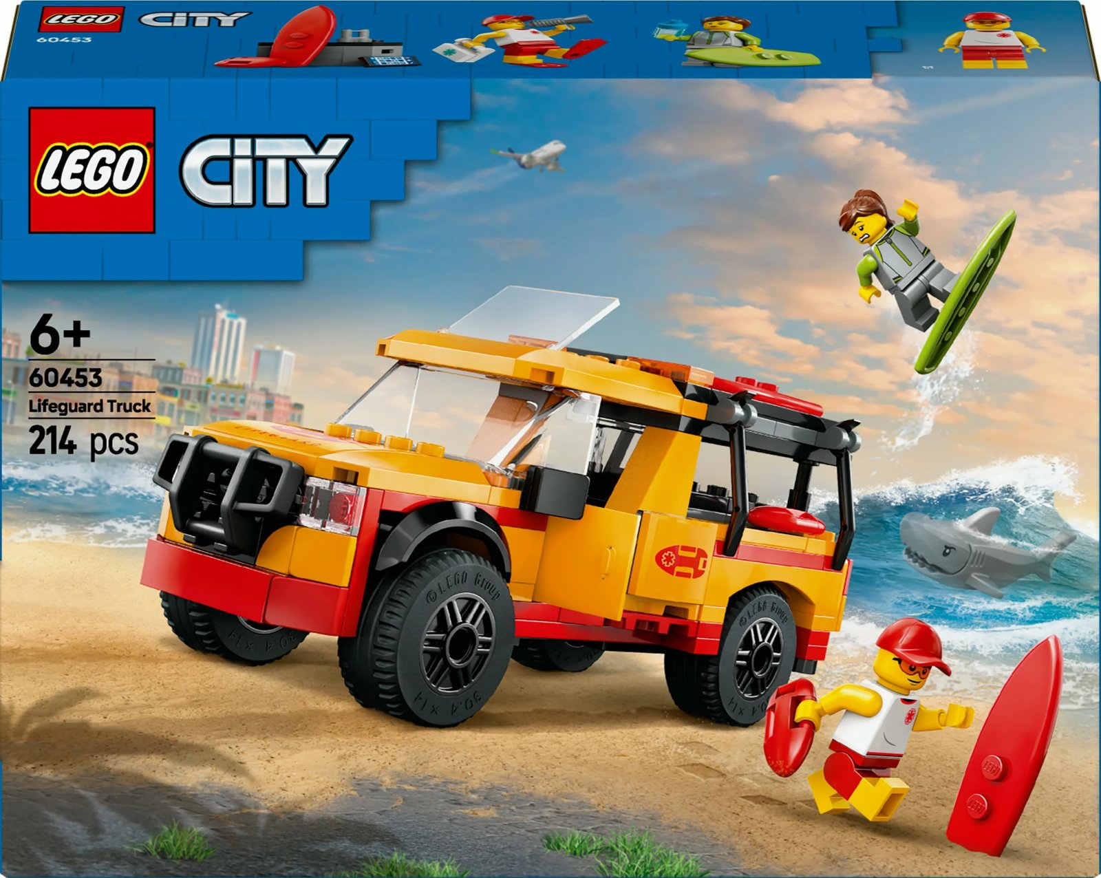 Set ndërtimi LEGO City 60453 Lifeguard Truck, 214 pjesë, multikolor