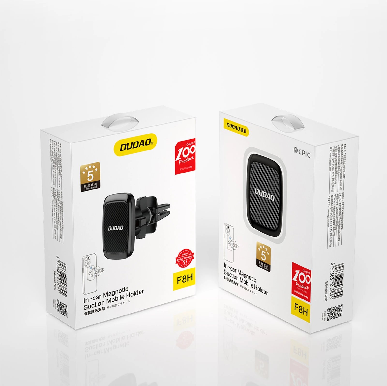 Mbajtës magnetik për celular Dudao F8H, për veturë, i zi