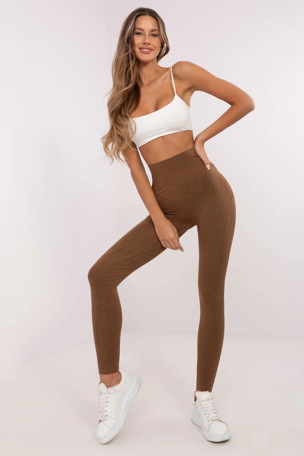 Leggings për femra NM 204140, kafe