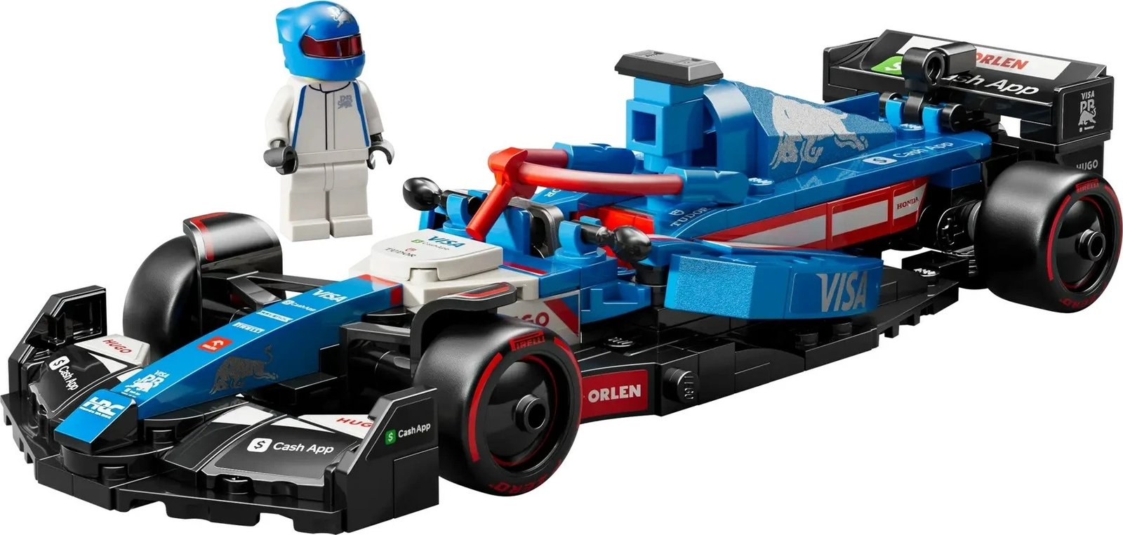 Set LEGO Speed Champions Visa Cash App RB VCARB 01, 248 pjesë, me minifigurë, Blu