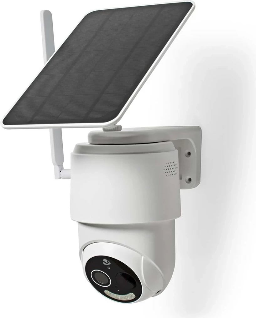 Kamerë sigurie IP dome nedis SIMCBO50WT, 2MP, 4G, Wireless, me panel diellor, E bardhë