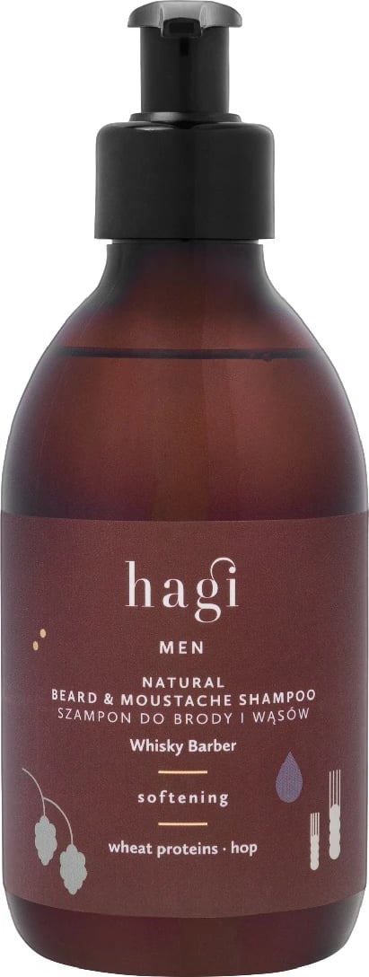 Shampon për mjekër dhe mustaqe Hagi Whisky Barber për burra, 300ml