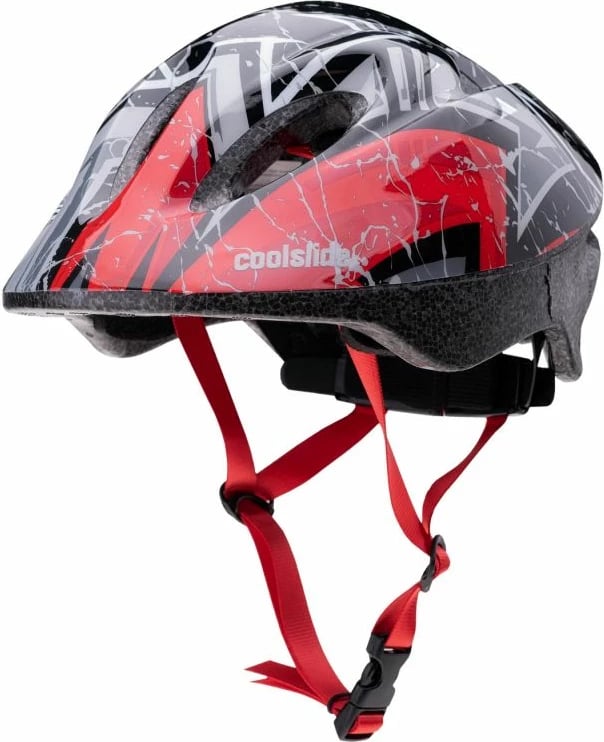 Helmetë biçiklete për fëmijë Coolslide, e zezë e kuqe