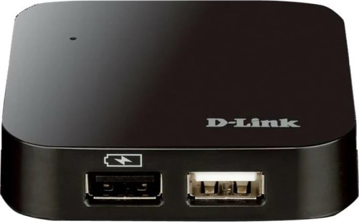 USB hub, D-Link DUB-H4/E, 4 porte USB 2.0 deri 480 Mbps, e zezë