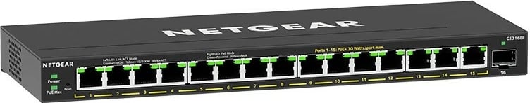 Switch Netgear GS316EP, 16 porte Gigabit Ethernet, PoE+, Desktop, i zi