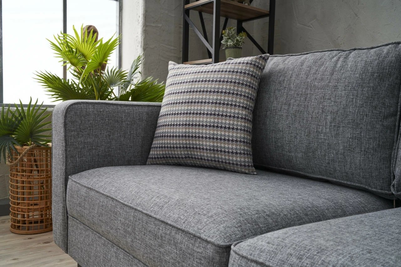 Divan dy-vendësh Atelier del Sofa, lino Kale, ngjyrë gri