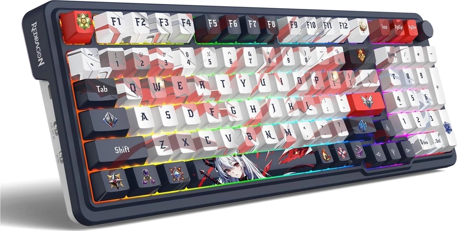 Tastierë mekanike Redragon K686AK-RGB-PRO Eisa, RGB, wireless, e bardhë-gri