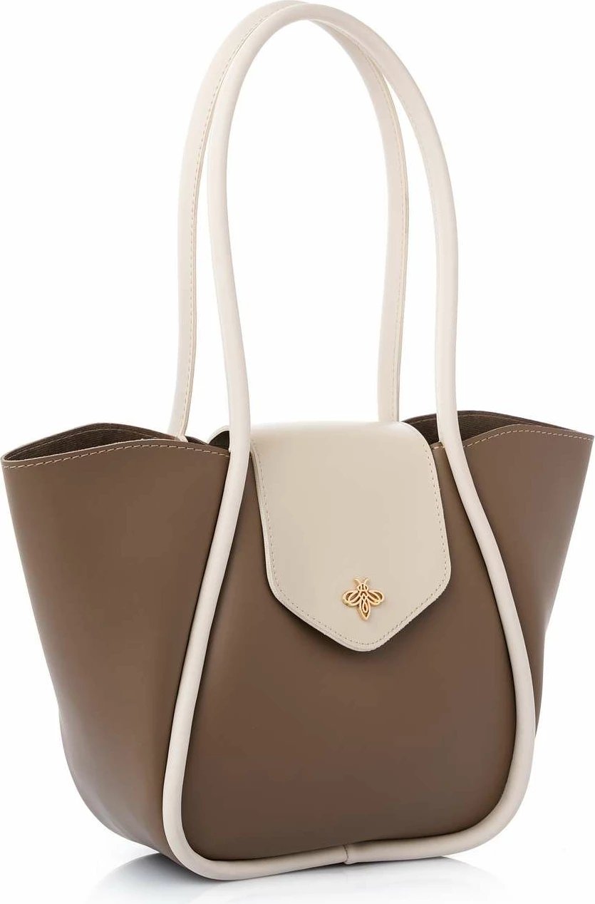 Çantë shpatullës Lucky Bees, Greta, ngjyrë mink dhe krem