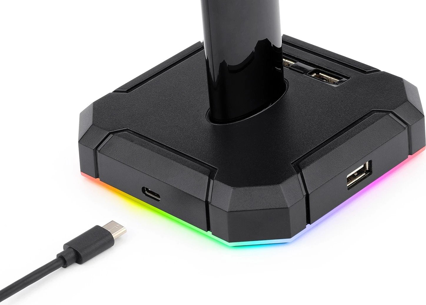 Mbajtëse Kufjesh Redragon Scepter Pro HA300, me dritë RGB dhe portat USB