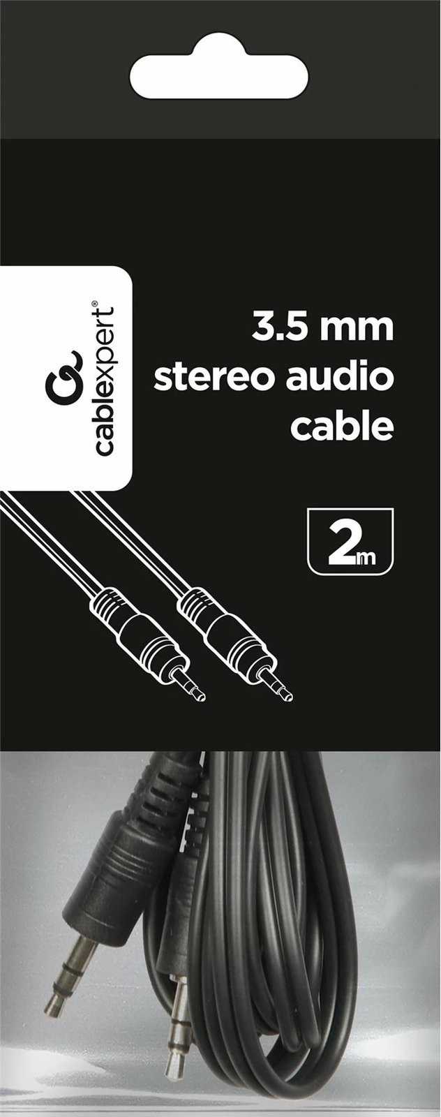Kabllo audio Gembird CCA-404-2M, 3.5 mm stereo, 2 m, e zezë