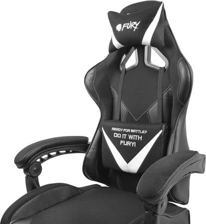 Karrige gaming Fury Avenger L, NFF-1711, lëkurë ekologjike dhe poliestër, e zezë/e bardhë
