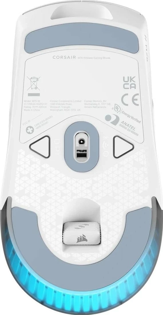 Maus Corsair M75 Wireless, RGB, i bardhë