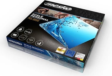 Peshore banjoje digjitale, Adler, MS 8156, kapacitet 150 kg, gradim 100 g, ekran LCD, xham i kalitur 6 mm, blu