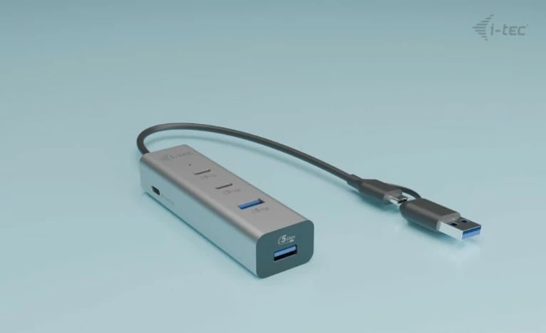 HUB metalik i-tec CAHUBMETAL2A2CPD, 2x USB-C, 2x USB-A, Power Delivery 85W, zi