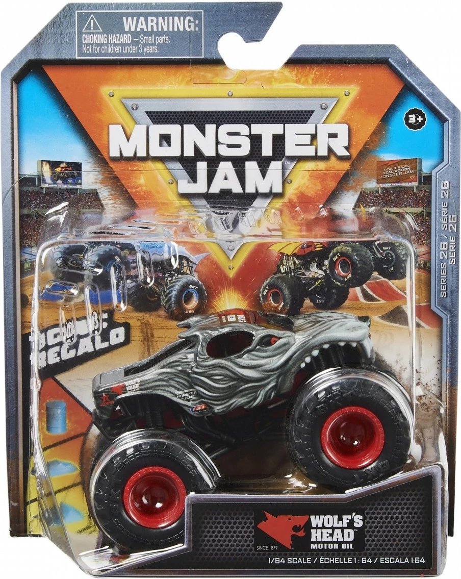 Lodër veturë Monster Jam Spin Master 1:64, metal dhe plastikë, ngjyra të përziera, 1 copë