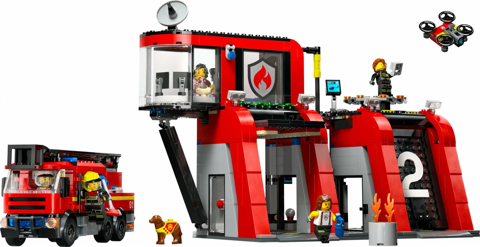 Set ndërtimi LEGO City 60414, stacion zjarri me kamion, 843 pjesë, shumëngjyrësh Set ndërtimi LEGO City 60414, stacion zjarri me kamion, 843 pjesë, shumëngjyrësh