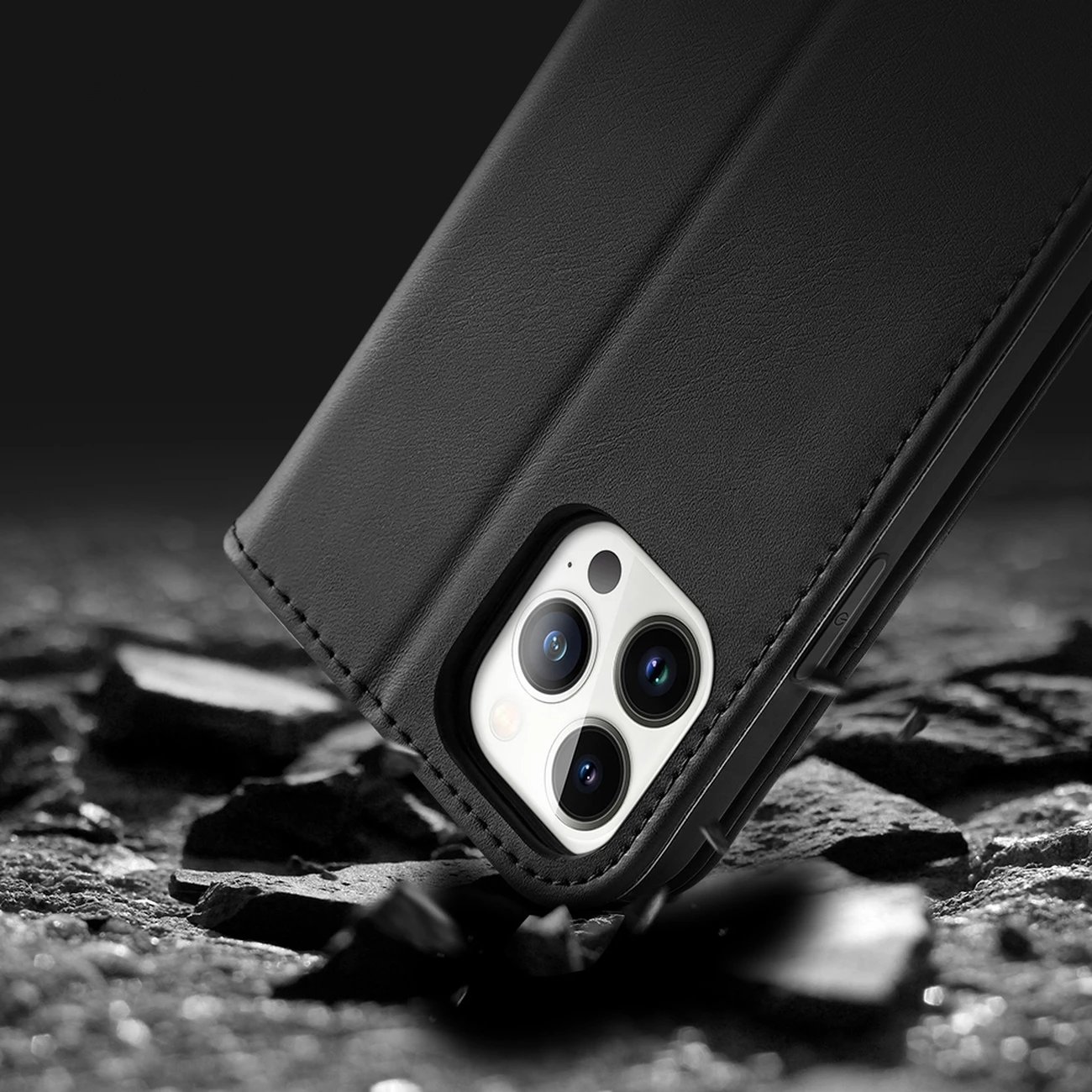 Mbështjellës Dux Ducis Hivo për iPhone 14 Pro Max, lëkurë natyrale, kafe