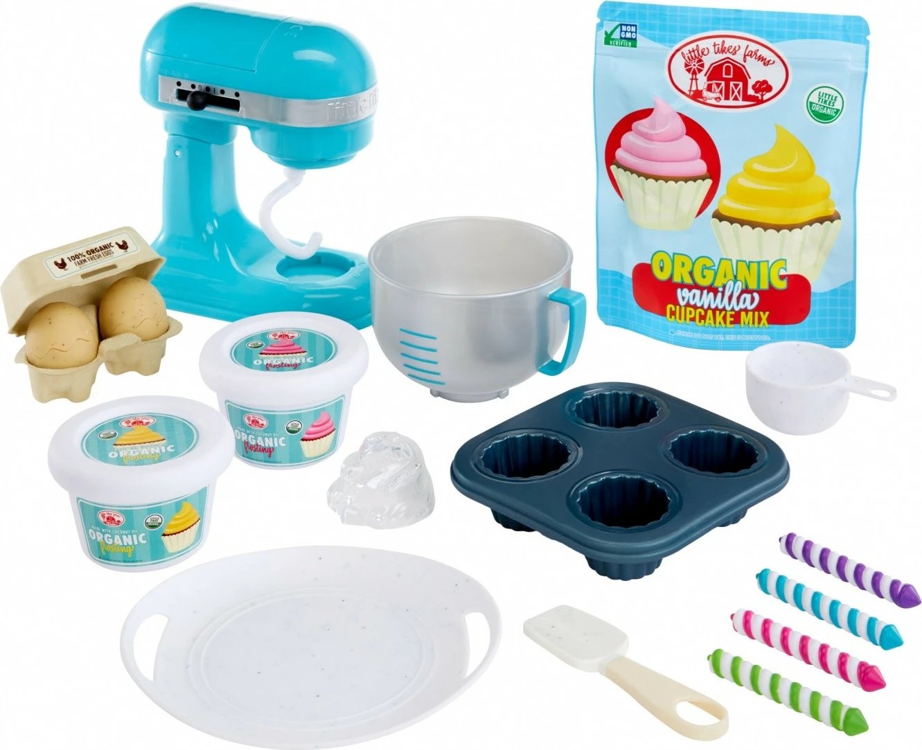 Set lodrash për pjekje Little Tikes Creative Chefs me 18 aksesorë, Multikolor