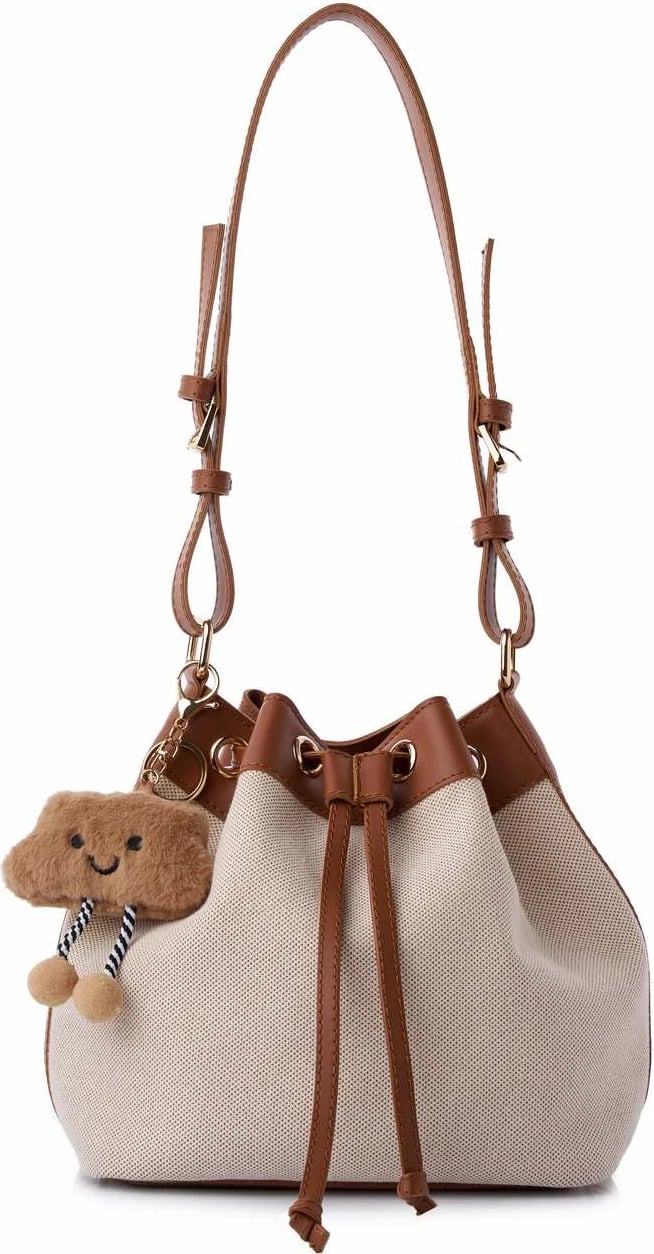 Çantë shpine Lucky Bees, Vera, ngjyrë tan dhe krem