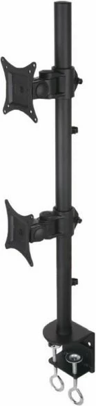 Mbajtës tavoline për dy monitorë Techly 020690, 13-27 inç, Çelik, i zi