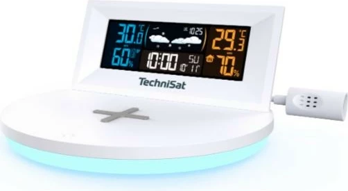 Stacion moti, TechniSat IMETEO Q1 (76-5031-00), sensor pa tel 60 m, parashikim moti, ekran me ngjyra, karikim wireless, bardhë