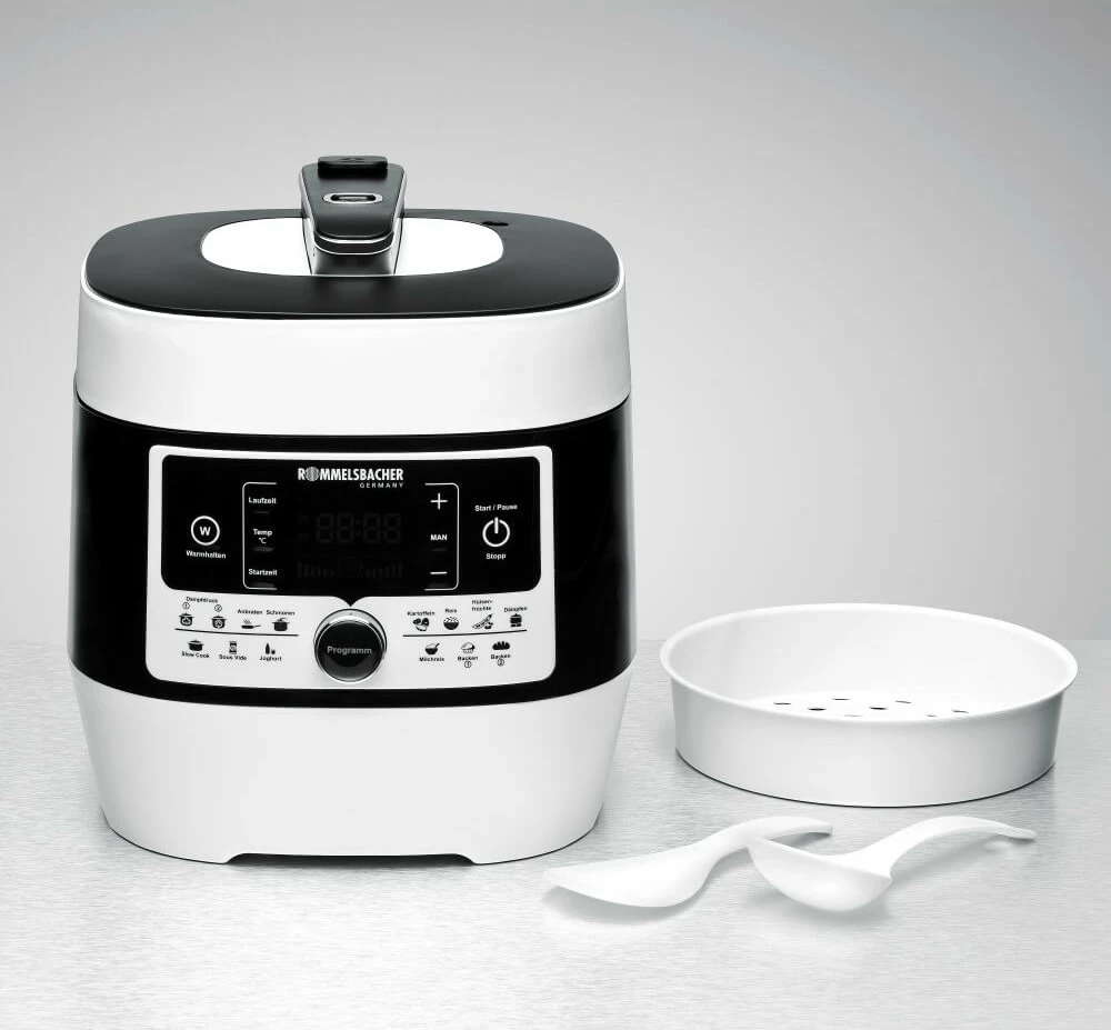 Multi-cooker ROMMELSBACHER MD 1000, 4L, digjital, zi/bardhë