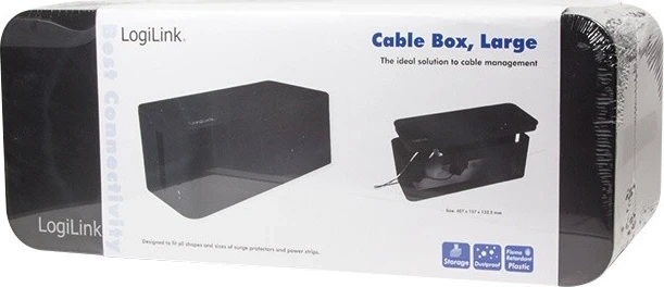 Kutia për organizimin e kabllove Logilink, ngjyrë e zezë