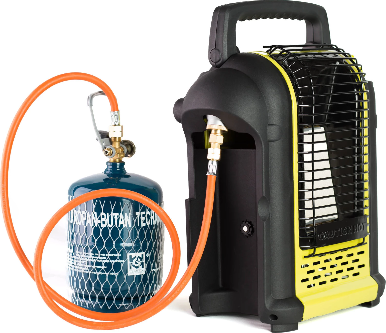 Reduktues për bombol gazi turistik Meva U4754-B me zorrë 1.5m, portokalli