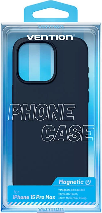 Mbështjellës Vention KUFL0-40 për iPhone 15 Pro Max, silikon, MagSafe, kaltër